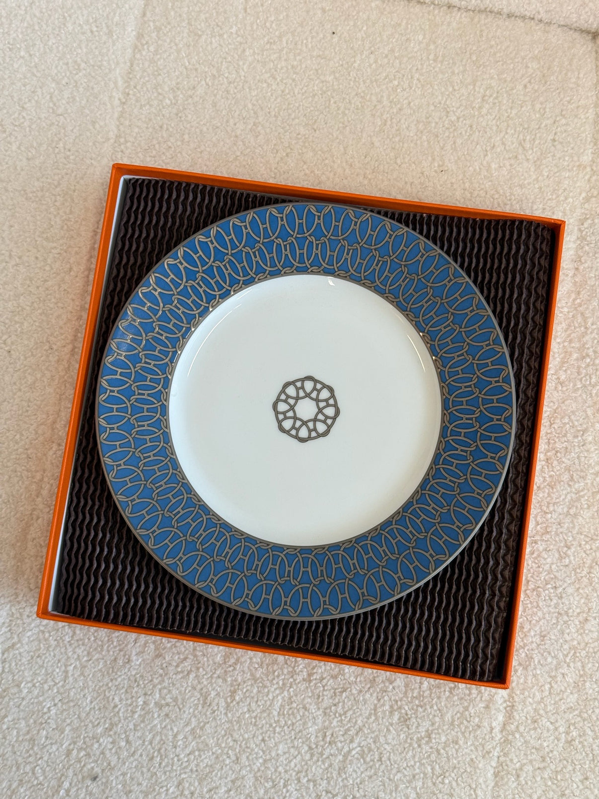 Hermès H Déco Dessert Plate Blue image 1
