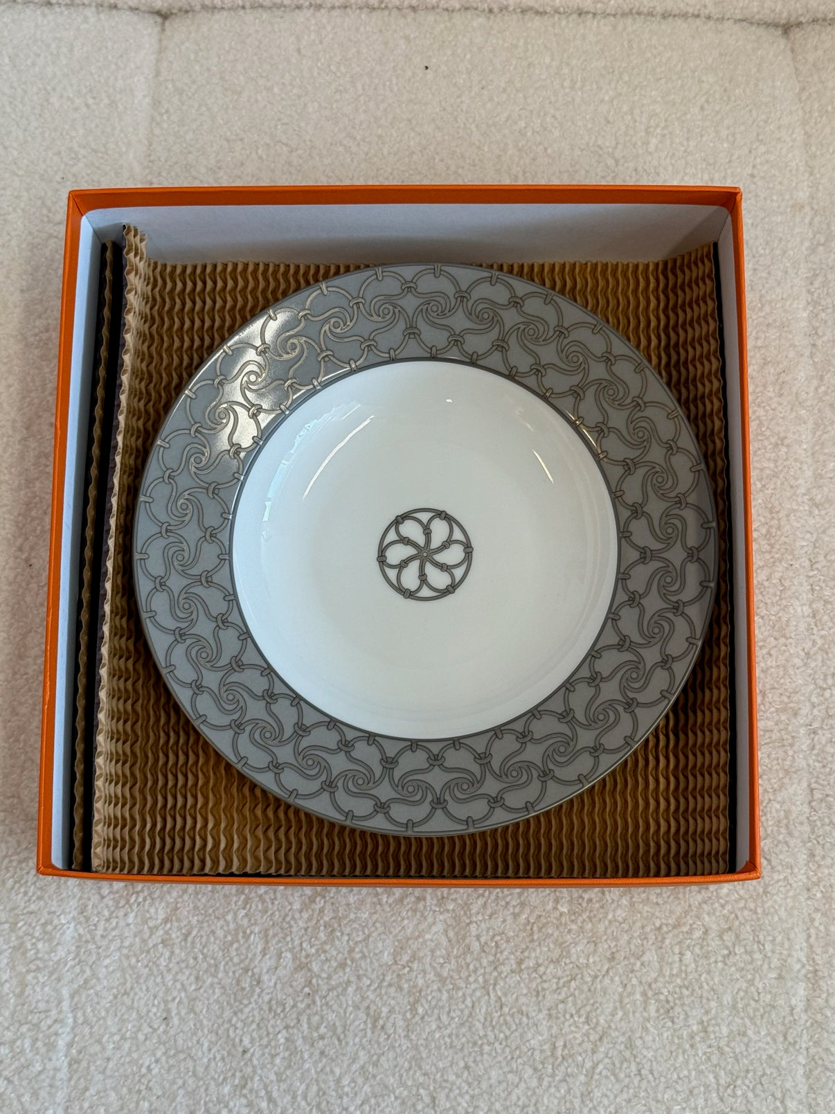 Hermès H Déco Dessert Plate Grey image 1