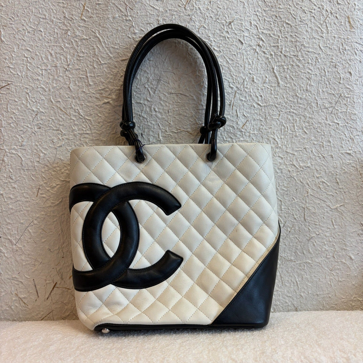 Chanel Cambon Tote White with Black Logo image 1