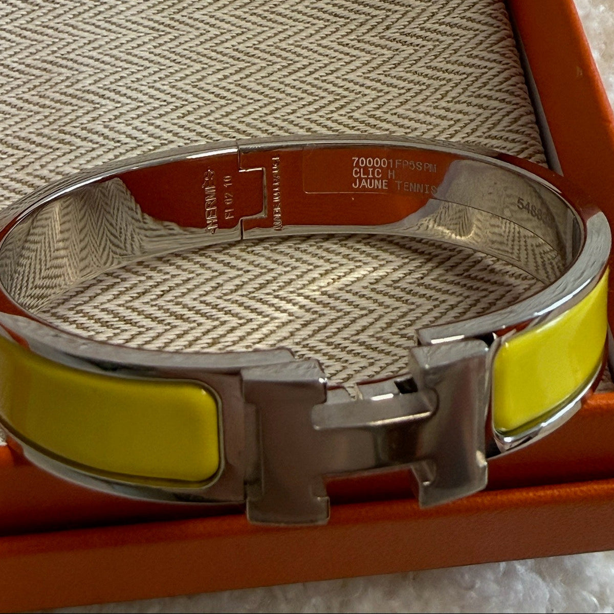 Hermès Clic H Bracelet - Jaune Tennis / Palladium-Plated image 1