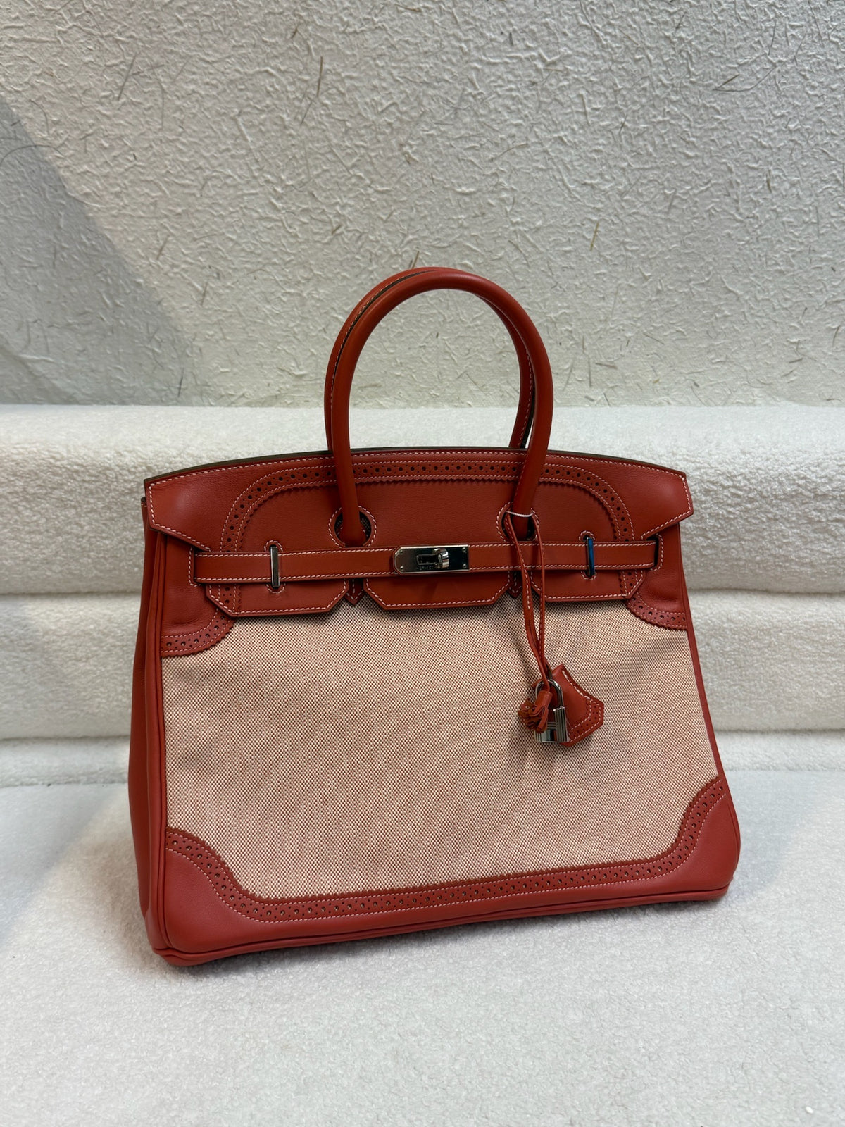 Hermès Toile Swift Ghillies Birkin 35 image 1