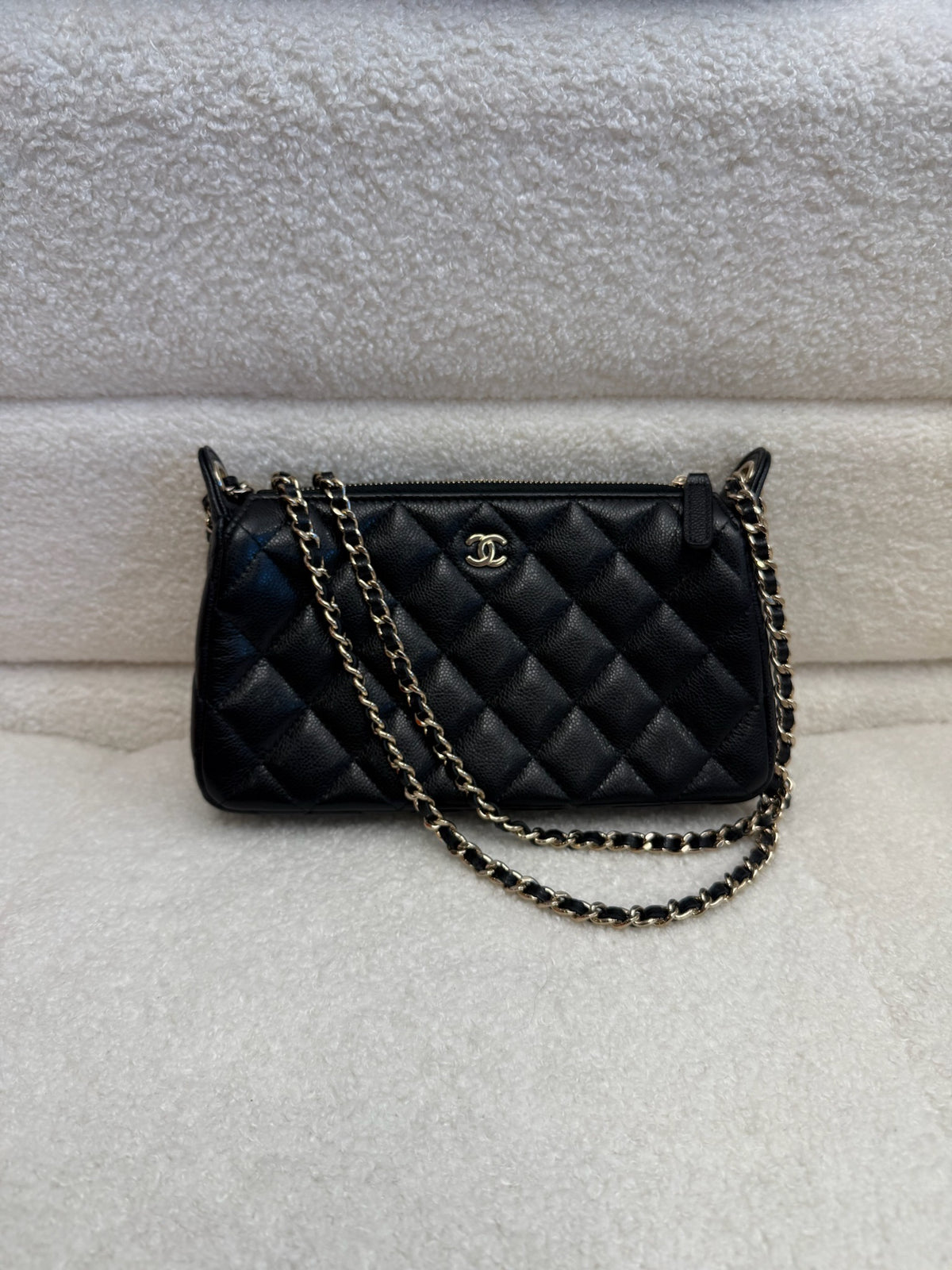 Chanel Caviar Quilted Purse With Chain - Black image 1