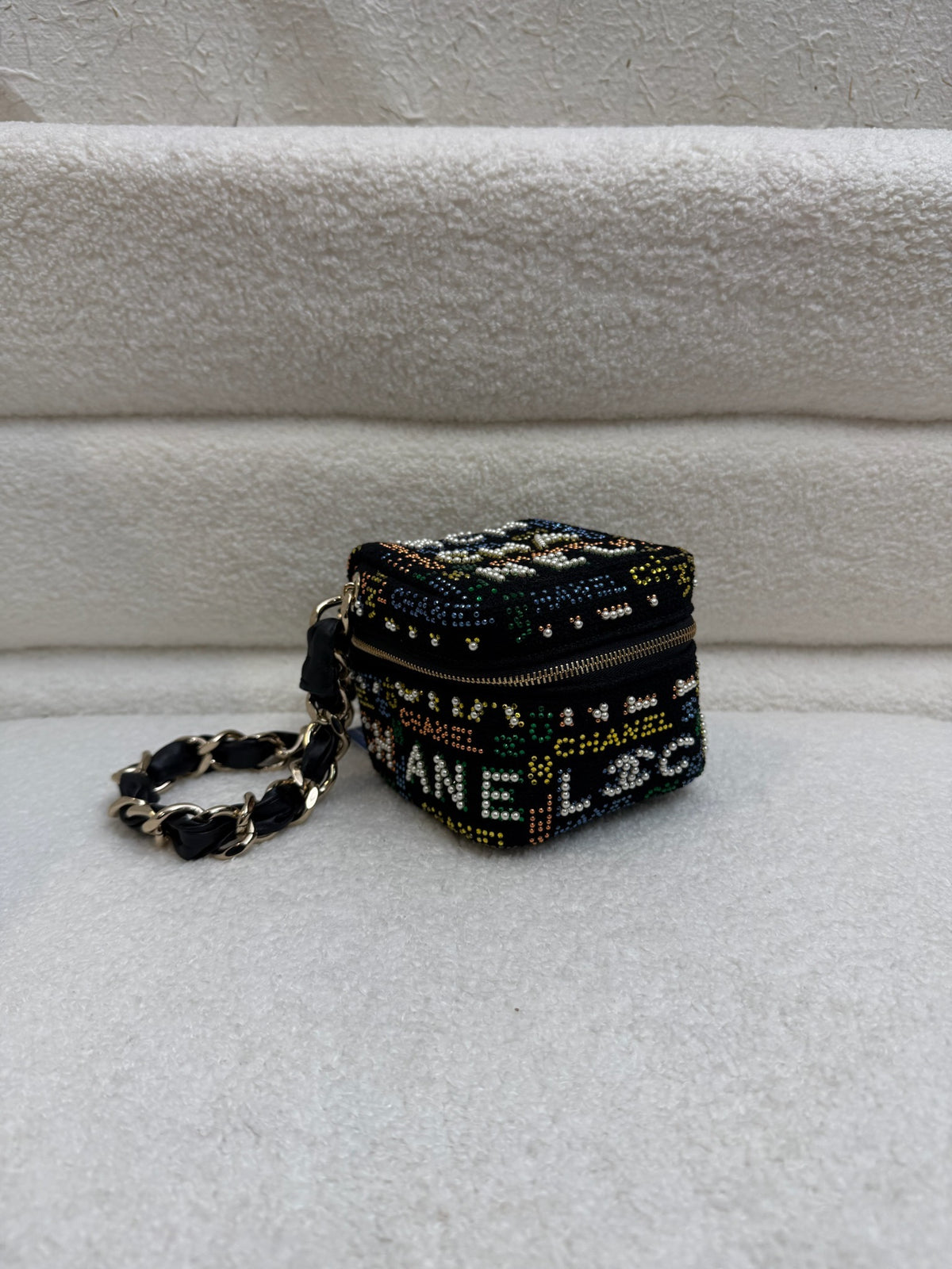 Chanel Mini Embellished Tweed Vanity Case - Black / Multicolor image 1
