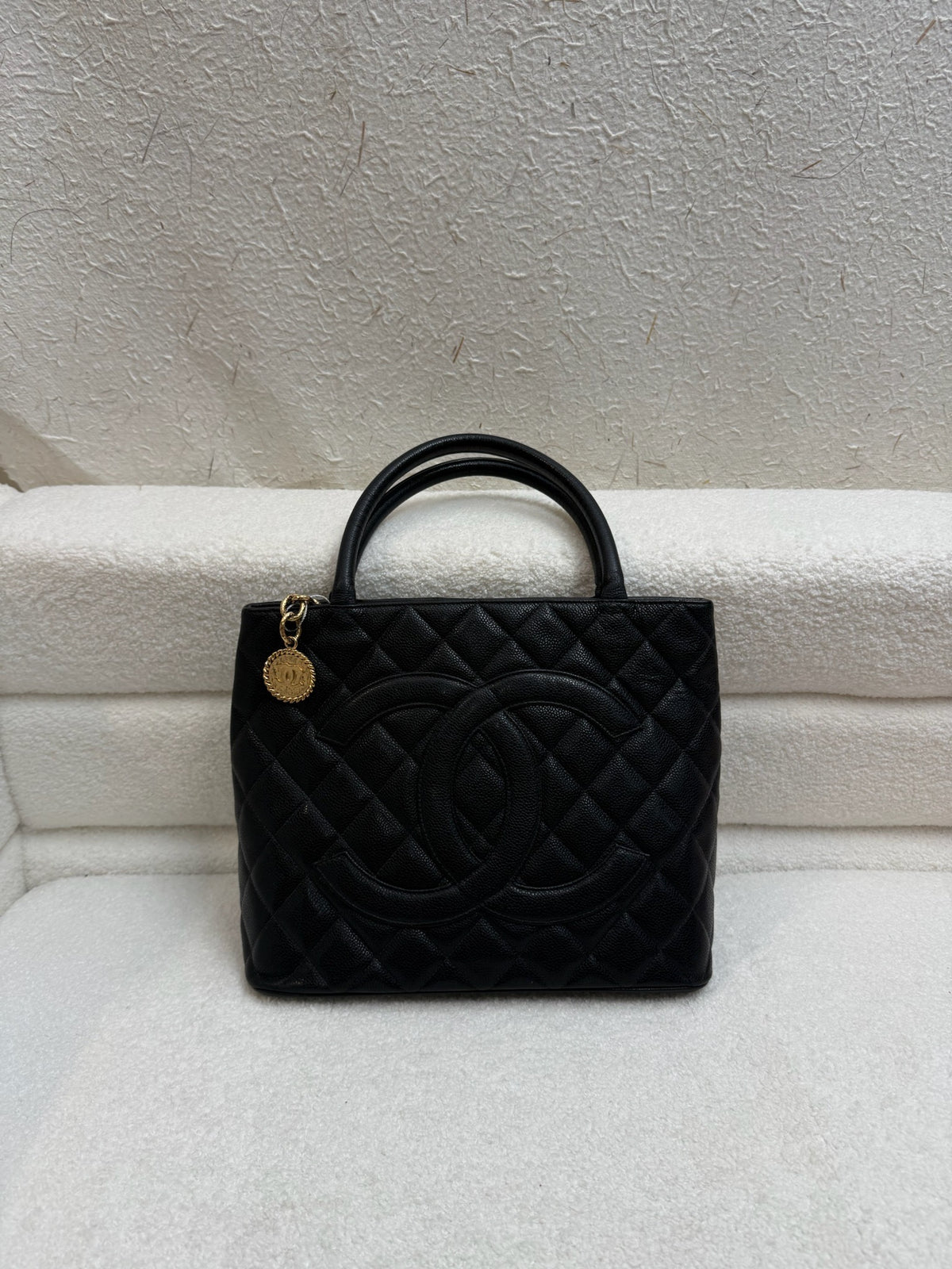Chanel Series 7 Vintage Medallion Tote Bag - Black Caviar GHW image 1