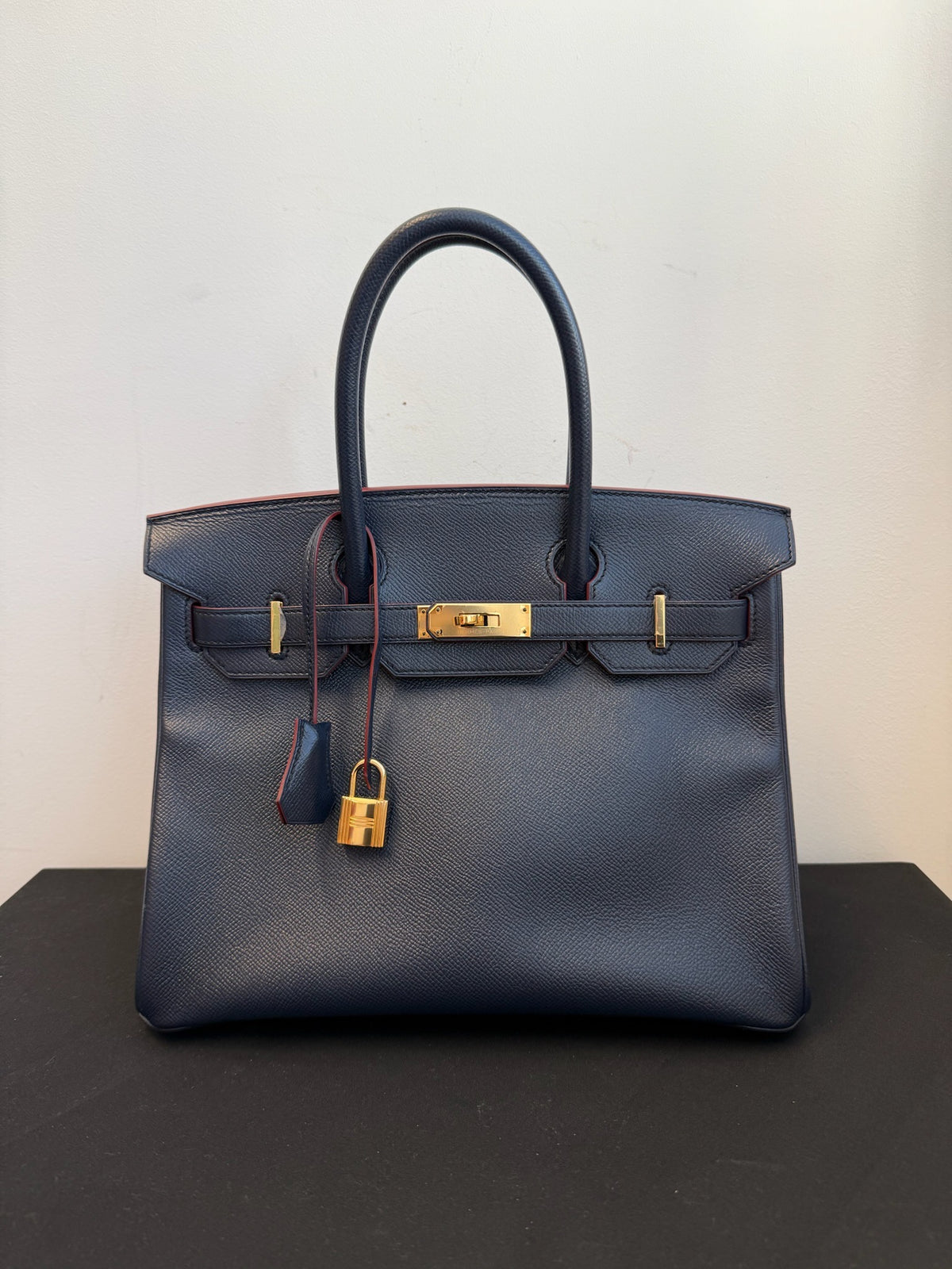 Hermès Birkin 30 Epsom - Deep Blue / Rouge H Line image 1