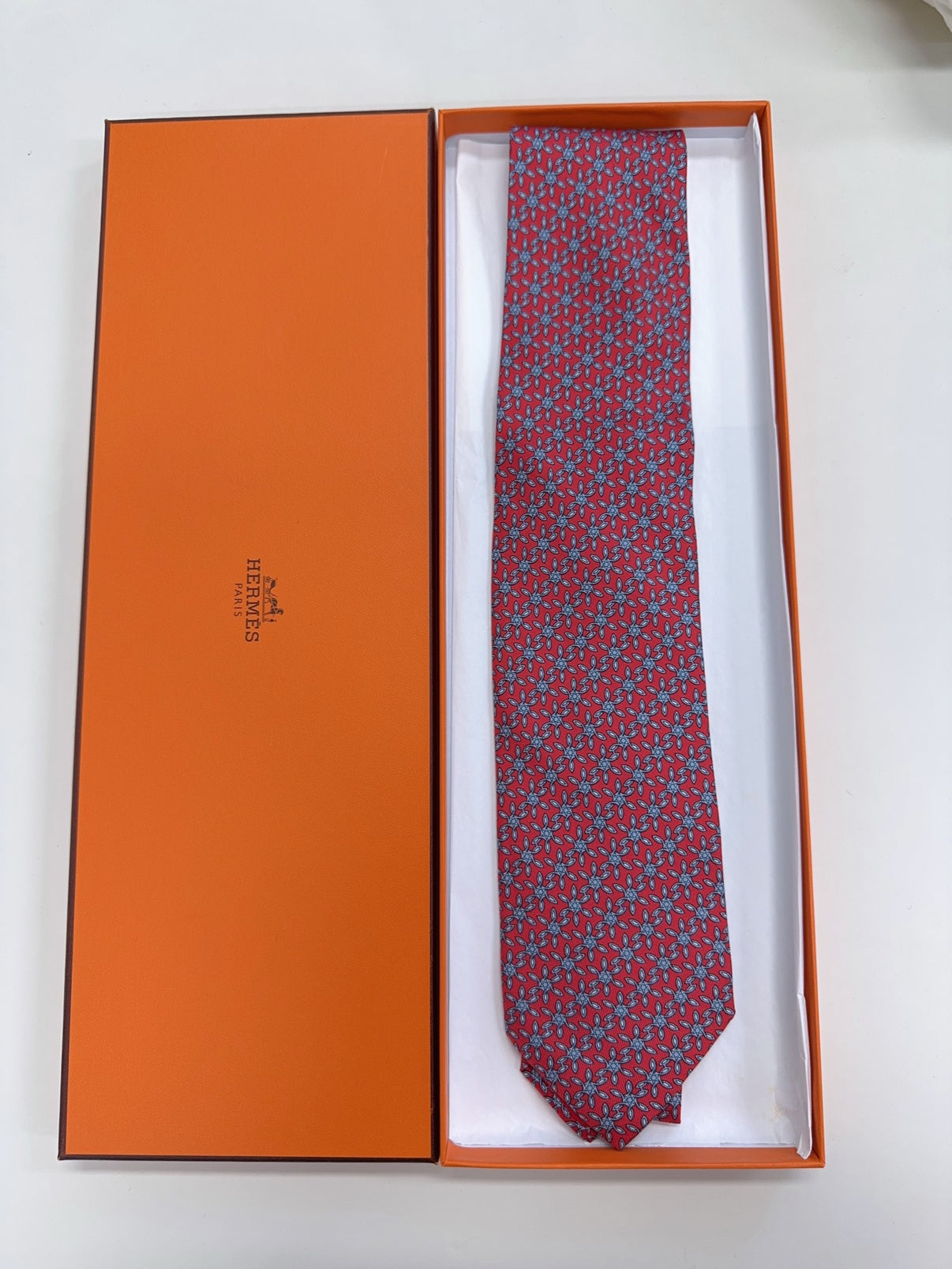 Hermès Twill Tie Rose Bleu image 2