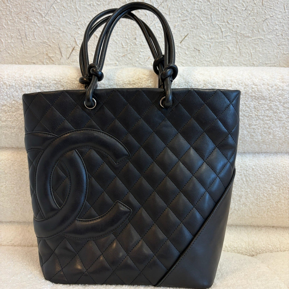 Chanel Cambon Tote Black with Patent Leather Logo image 2