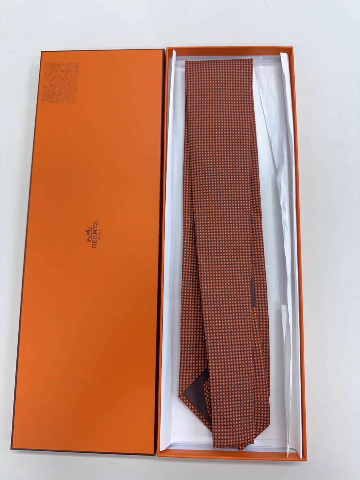 Hermès Twill Tie Orange Brown image 3