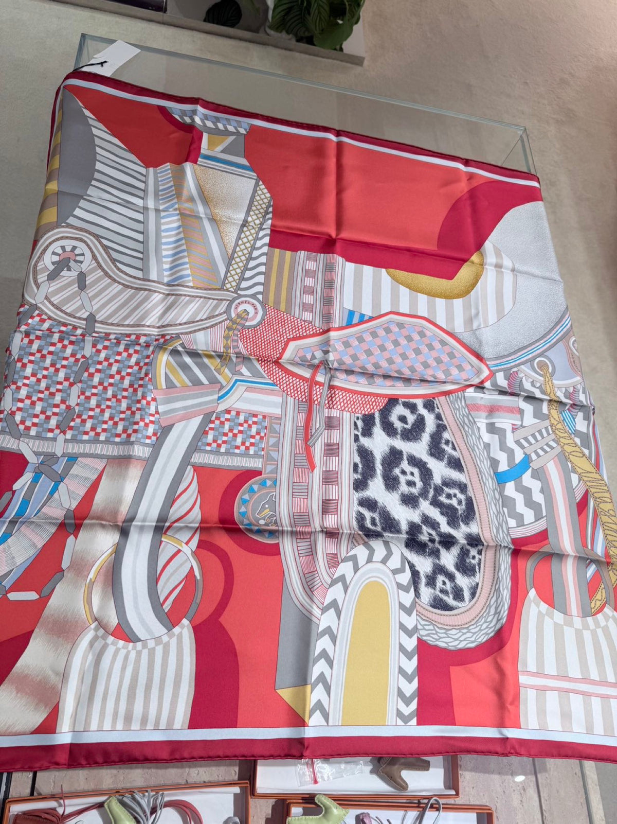 Hermès La Selle Imaginaire Silk Scarf 90 - Red / Multicolor image 3