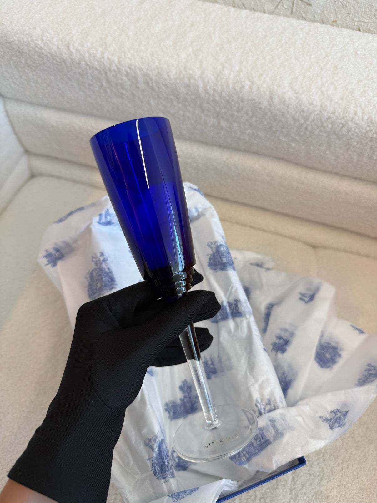 ST LOUIS Blue Champagne Flute image 3