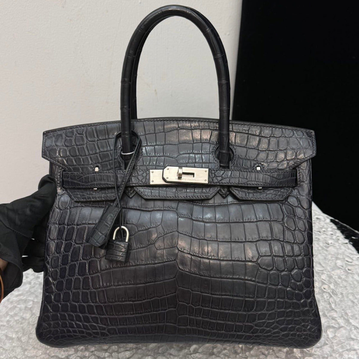 Hermès Birkin 30 Crocodile Niloticus - Deep Blue image 4