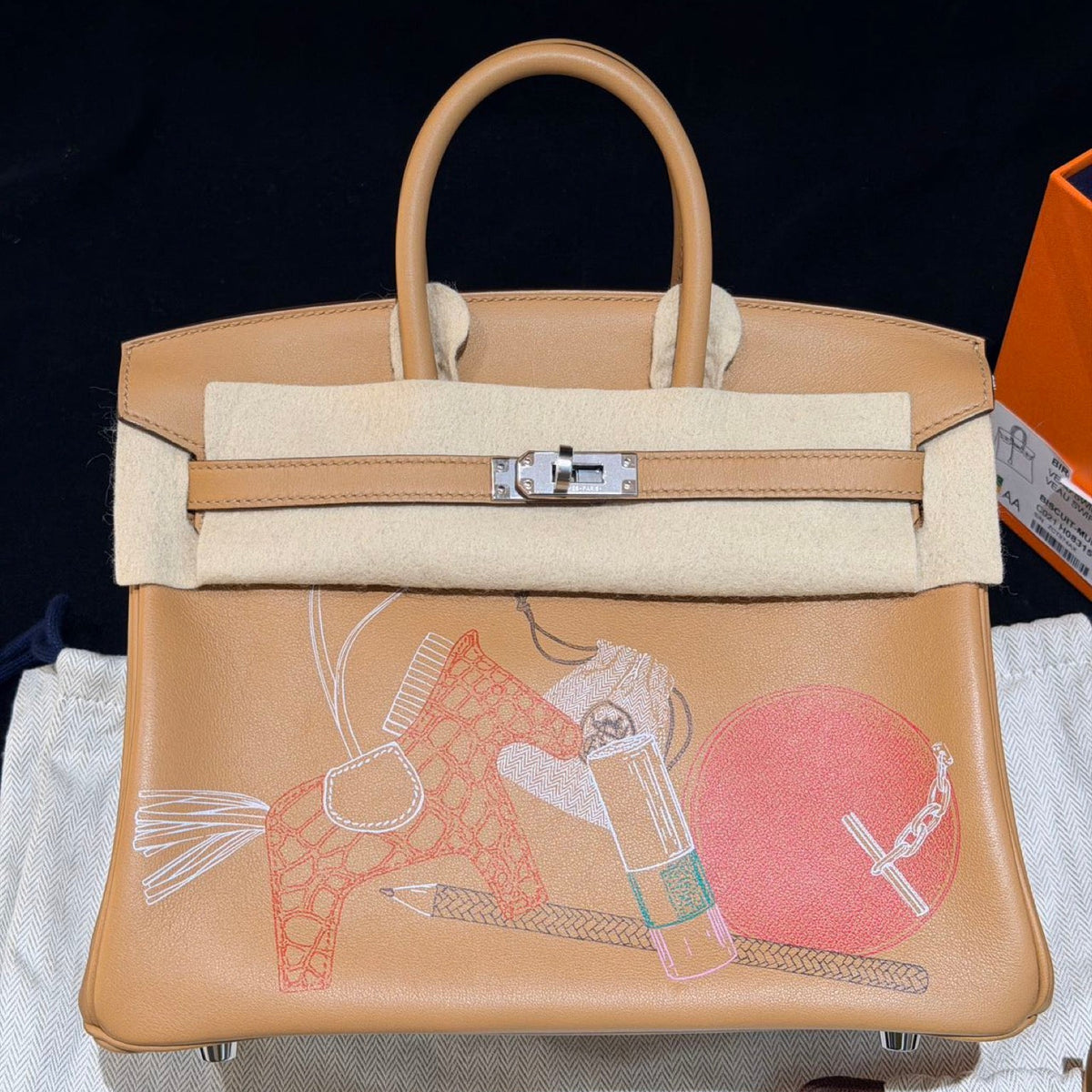 Hermès Limited Edition Biscuit Swift In & Out Birkin 25 PHW image 9